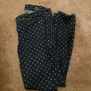 EUC JCrew toothpick polka dot skinny jeans.